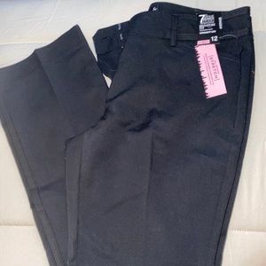 Black straight leg casual pants